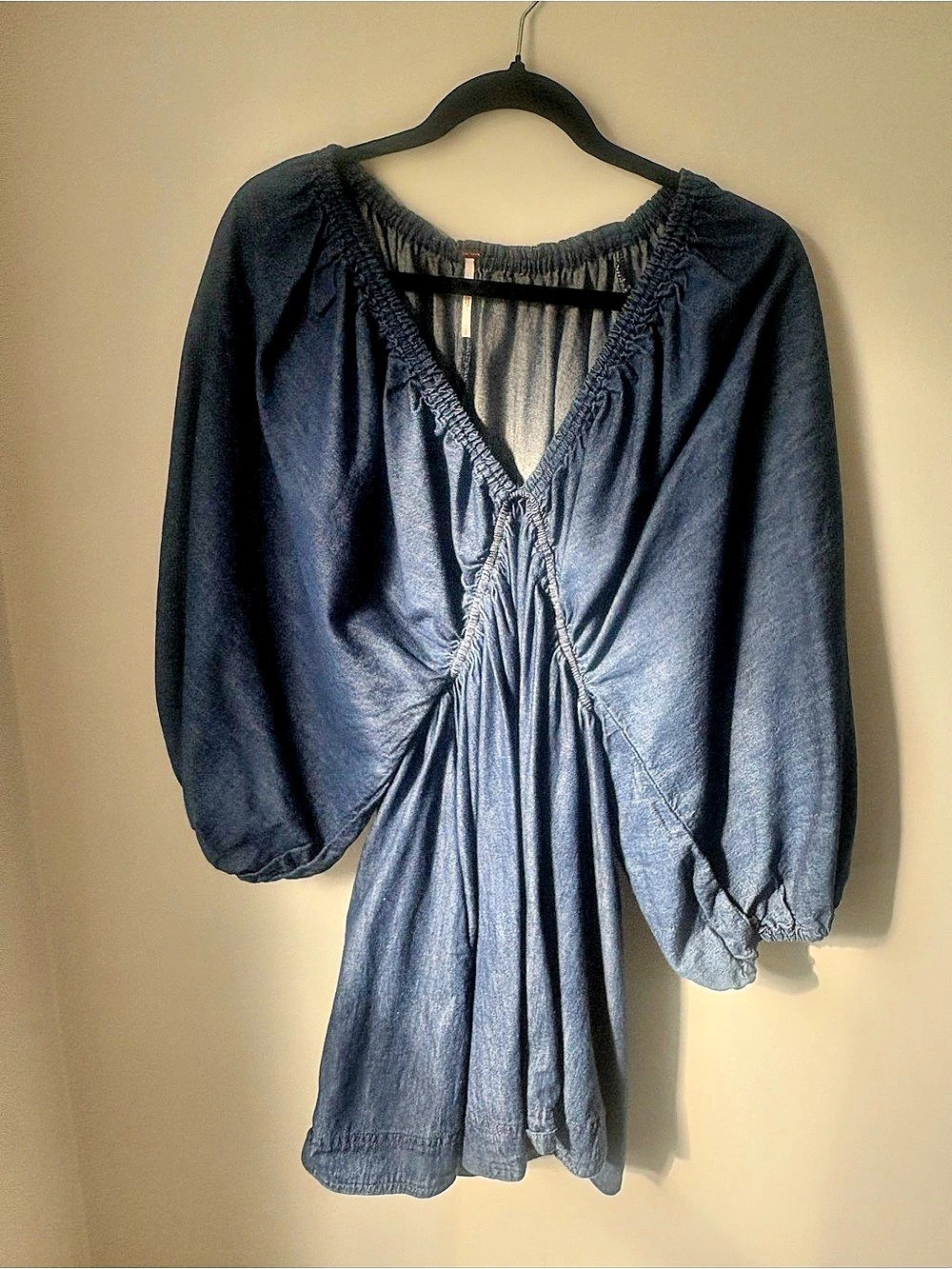 Free People Goldie Denim Mini Dress Blue Small